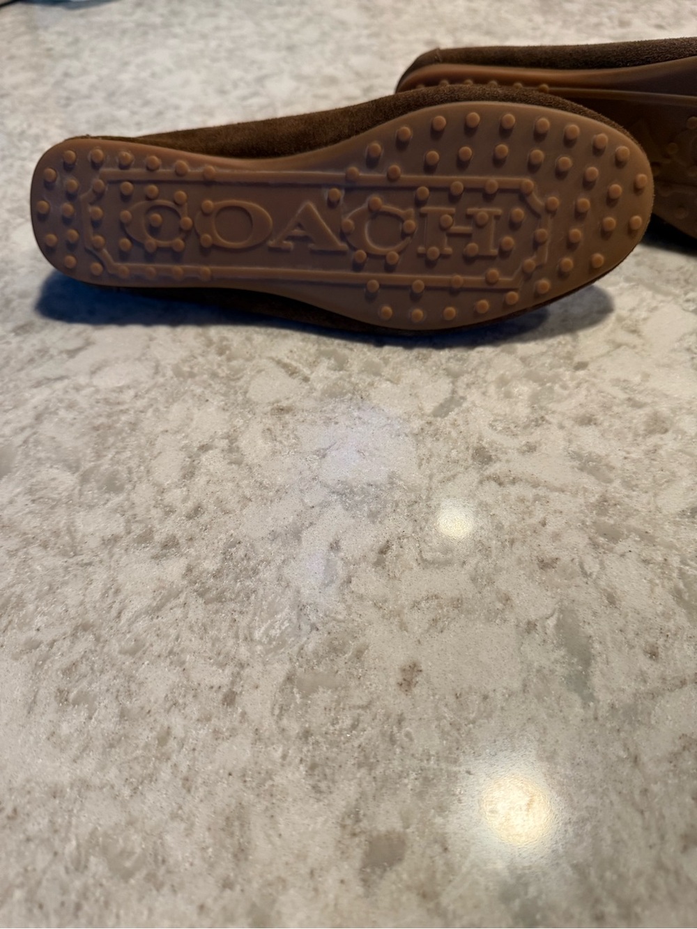 Coach Brown Suede Loafers with Signature Chain-Link Accent Women’s Sz 7.5 - Picture 4 of 5